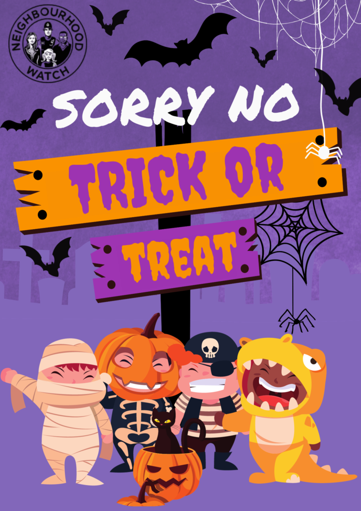 no trick or treater leaflet Derbyshire neighbourhood watch